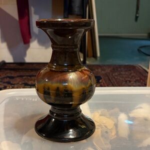 Elegant Brown Ceramic Candle Holder
